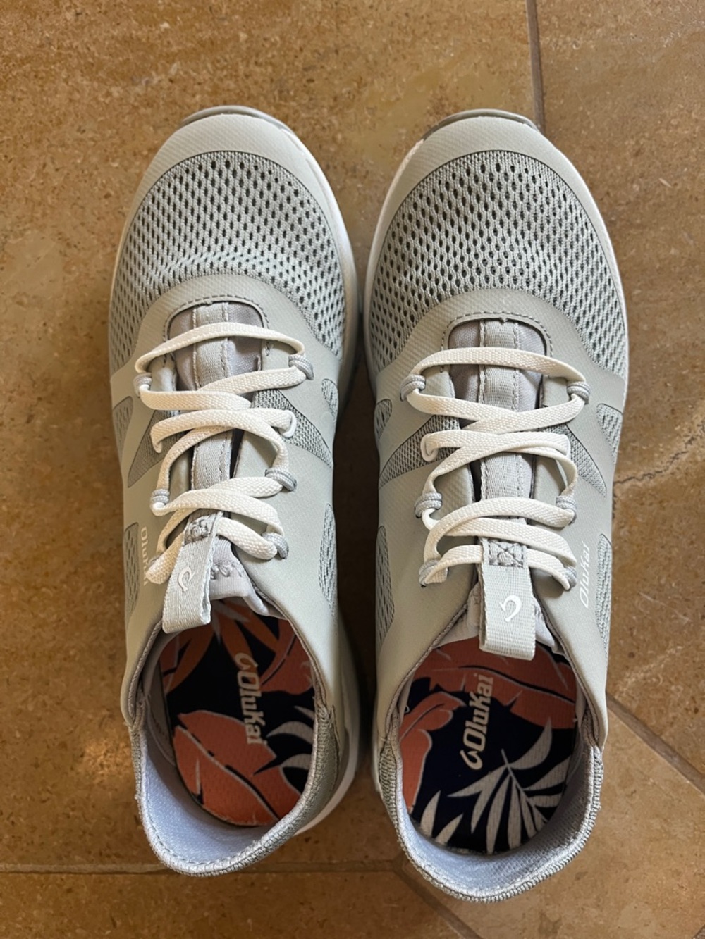 OluKai Women’s Light Gray Mesh Athletic Sneakers